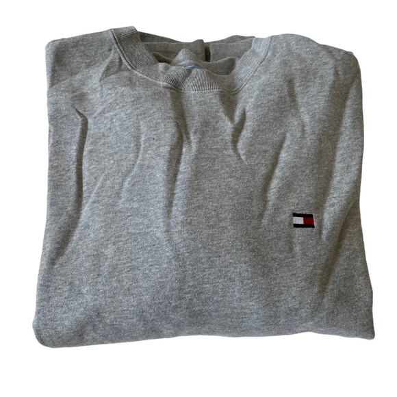 Tommy Hilfiger Y2K Flag Sweatshirt Embroidered Cotton Blend Gray XL GUC - Picture 10 of 10